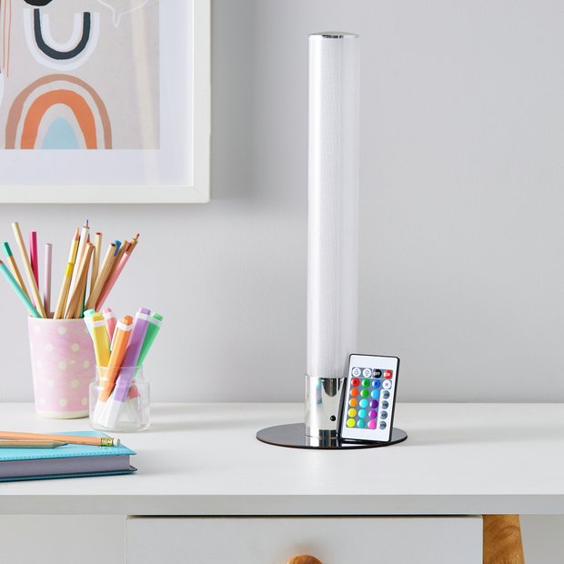 Glow Kids Shimmer LED cylinder table lamp multicoloured H40cm, UK version