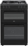 Bush 60cm twin cavity gas cooker in black - British product