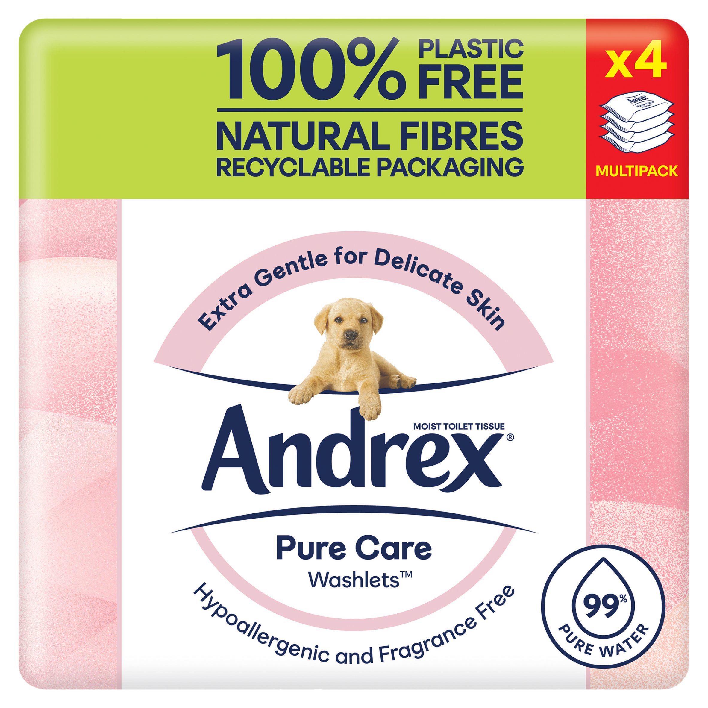 Andrex Pure Care Washlets Flushable Moist Toilet Tissue Wipes 4x36 Sheets GOODS Sainsburys   