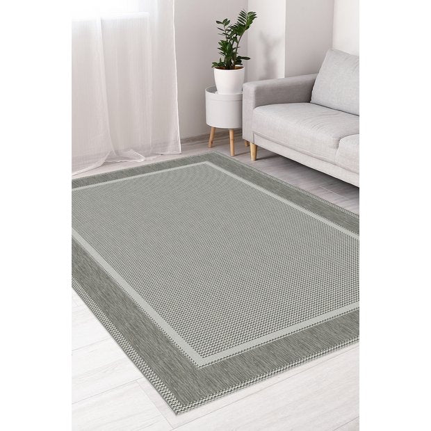 Solstice Grey Indoor Outdoor Rug 170x120cm (British brand)