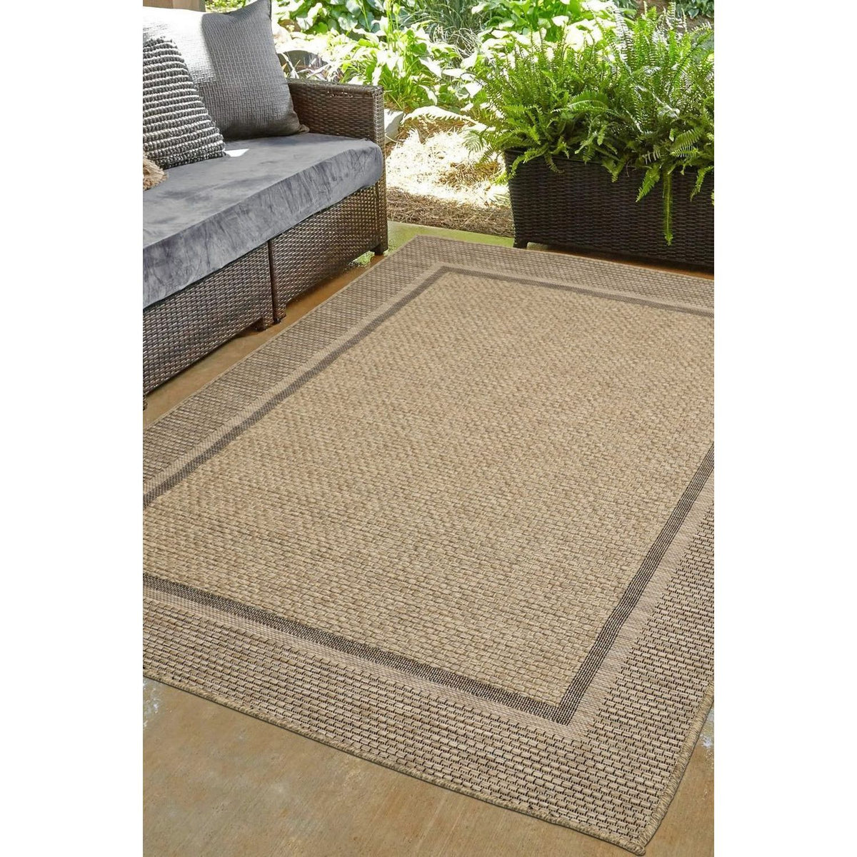 Solstice Latte indoor outdoor rug 120x170 (British brand)