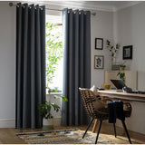 Habitat Rustic Blue Blackout Eyelet Curtains 229cm, UK version