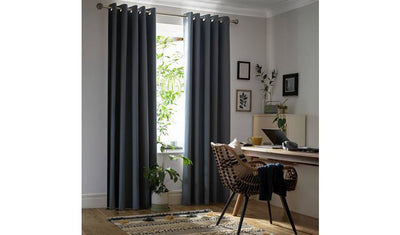 ستائر Habitat Plain Blackout Eyelet Curtains Rustic Blue بعرض 229 سم للزوج