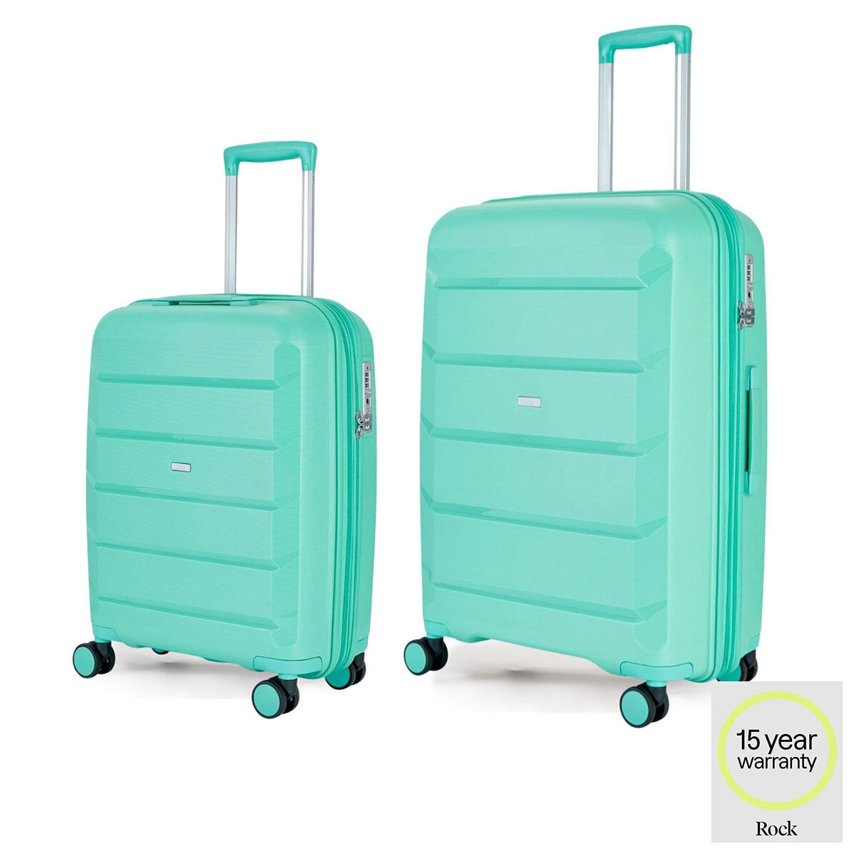 Rock Tulum turquoise hardside luggage set (British brand)