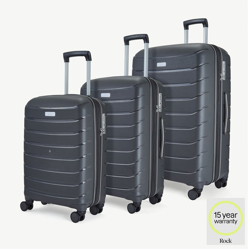 Rock Prime 3 piece hardside luggage set (British brand)