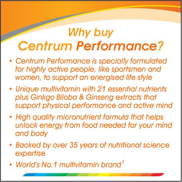 Centrum Performance Multivitamins - 30 Tablets GOODS Superdrug   