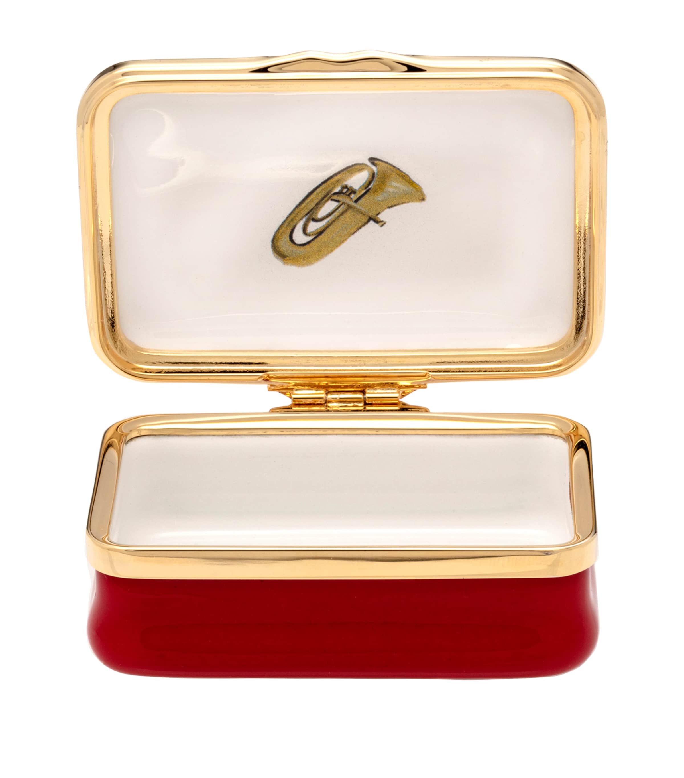 Halcyon Days enamel trinket box with Marching Down The Mall graphic, UK version