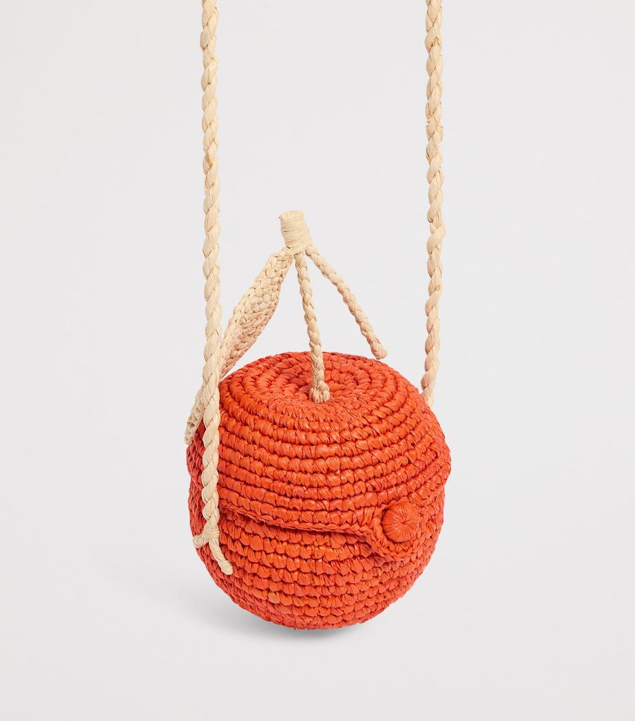 Bonpoint orange raffia cross-body bag, UK version