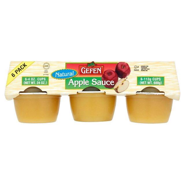 Gefen Natural Apple Sauce Mini Cups   6 x 113g GOODS M&S   