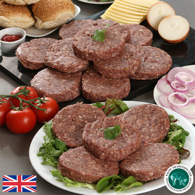 Costco UK Taste Tradition Bier-gemästete Dexter-Rinderburger-Box 16 x 170g 6oz Burger - Online bei McGrocer kaufen