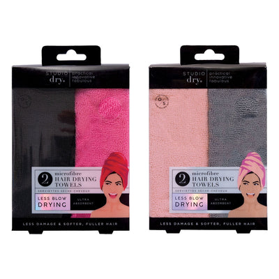 Danielle Creations Microfibre Hair Drying Towel Turban 2 x 2 Pack