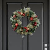 Assorted decorated Christmas unlit wreath 24 inches - British product