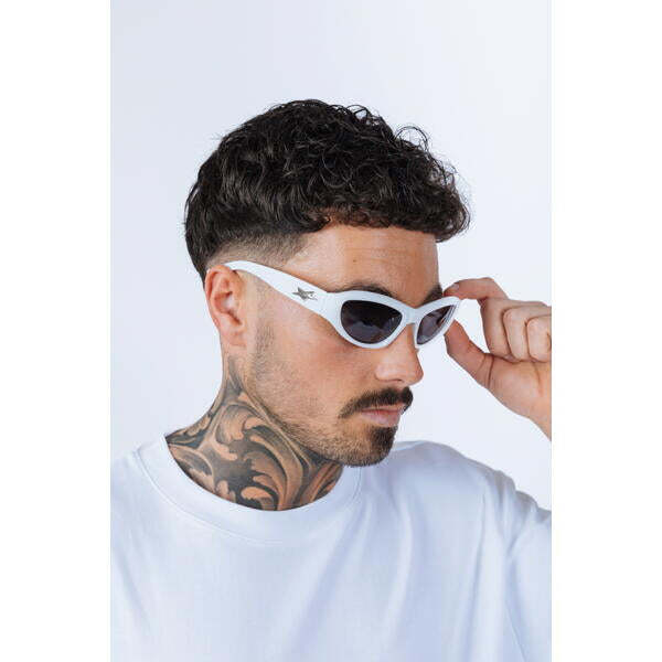 SVNX Star Racer sunglasses white frame black lenses - British product