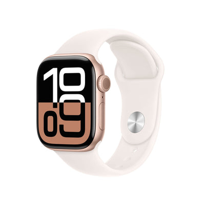 Costco UK Apple Watch Series 10 GPS + Cellular 42mm Rose Gold Aluminium Case with Light Blush Sport Band M/L Smartwatch- Buy online at McGrocer