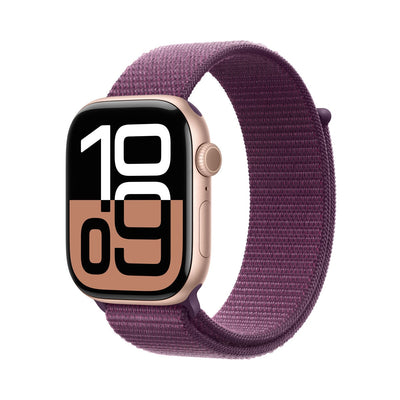 Costco UK Apple Watch Series 10 GPS + Cellular 42mm Rose Gold Aluminium Case with Plum Sport Band- Buy online at McGrocer