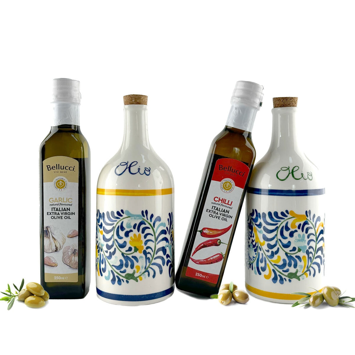 Oil Pourer Set with Belucci Olive Oils, 2 x 250ml GOODS Costco UK