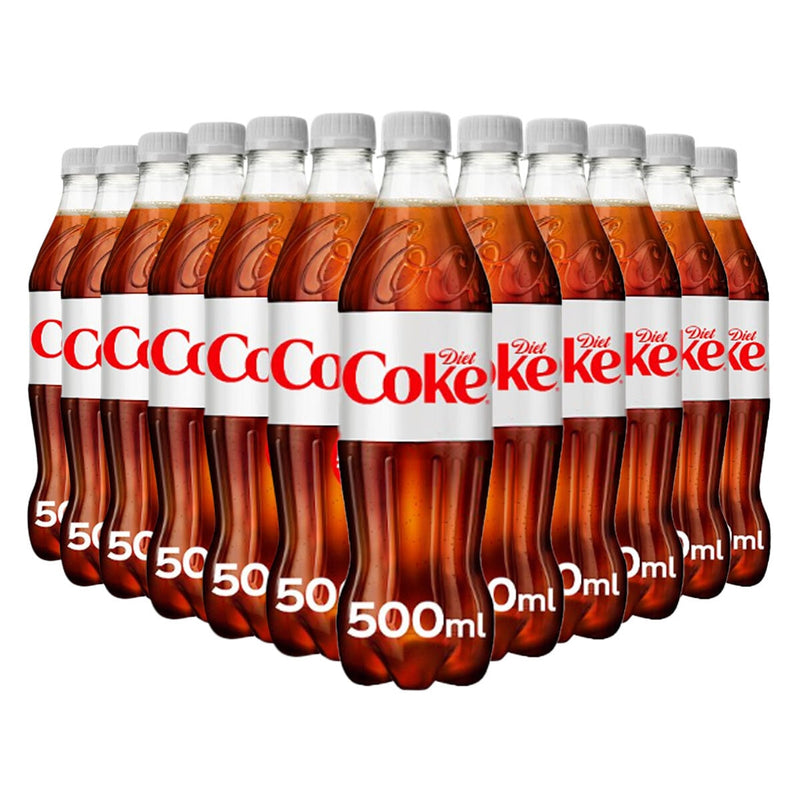Diet Coke cola drink multipack 12 x 500ml - British product