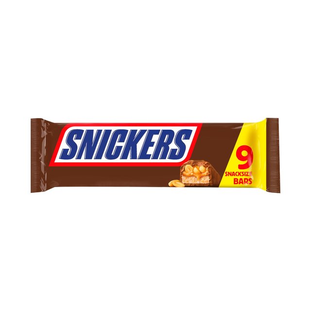 Snickers Caramel Nougat Peanuts & Milk Chocolate Snack Bars Multipack   9 x 35.5g