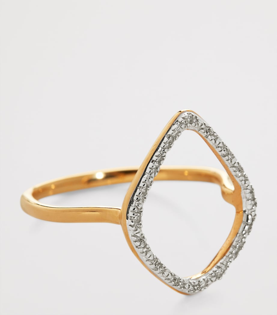 Monica Vinader gold vermeil diamond kite ring (British brand)