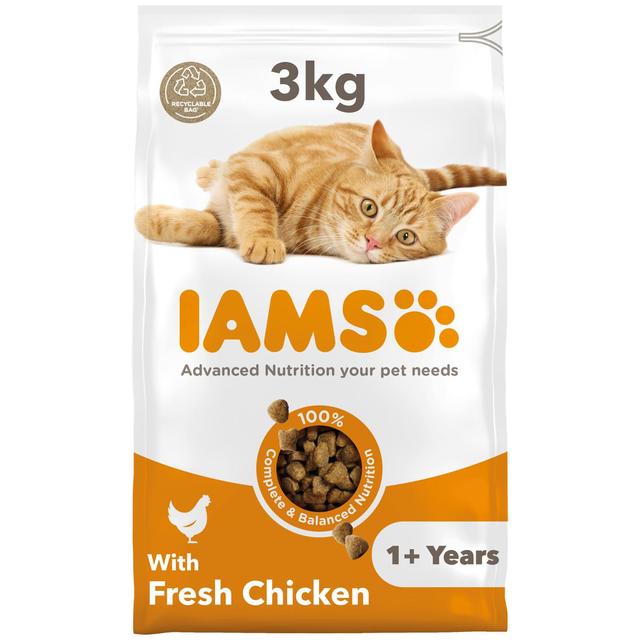 IAMS Adult Dry Cat Food Chicken   3kg GOODS M&S   