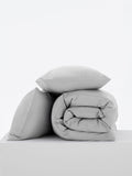 Grey duvet cover and pillowcase set, UK version