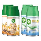 Air Wick air freshener refill White Vanilla Bean and Crisp Linen 4 x 250ml - British product