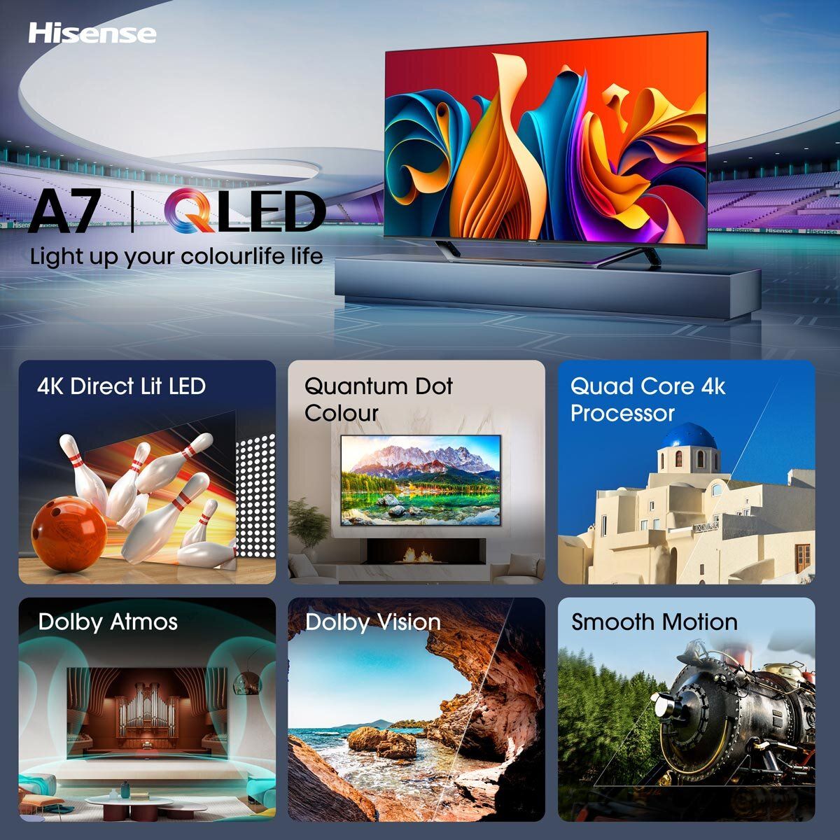 Hisense 43A7NQTUK 43 Inch QLED Smart Freely TV GOODS Costco UK