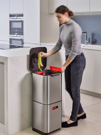 Joseph Joseph Silver Totem Kompakt 40L Abfalltrennung und Recycling Unit Mülleimer