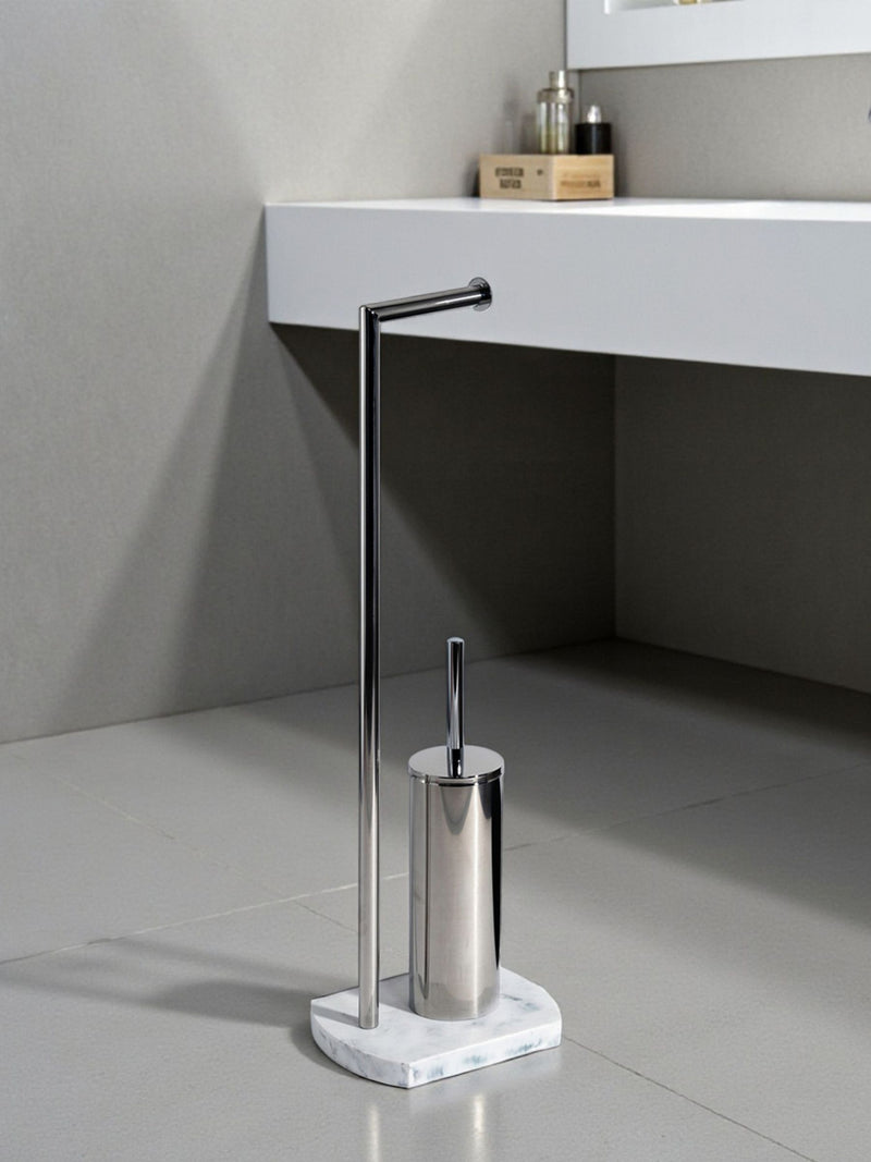 Showerdrape Grey Octavia Toilet Roll and Brush Holder 73.5cm