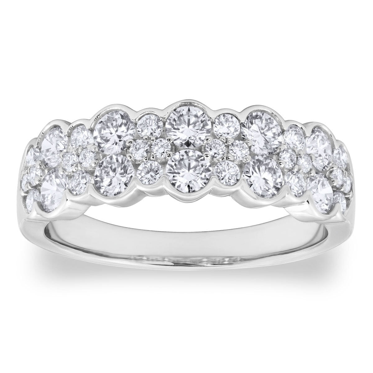 Bague Costco en or blanc avec diamant taille brillant rond - Produit britannique