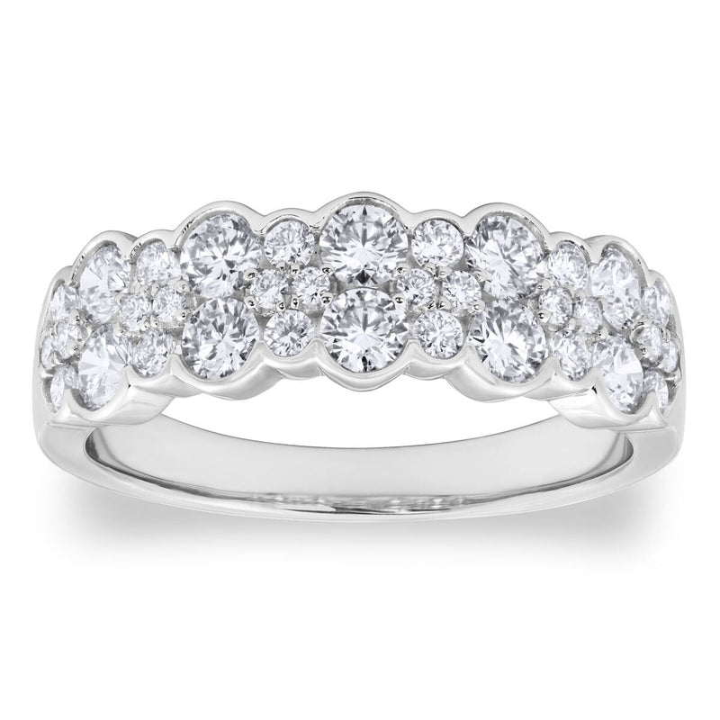 Bague Costco en or blanc avec diamant taille brillant rond - Produit britannique