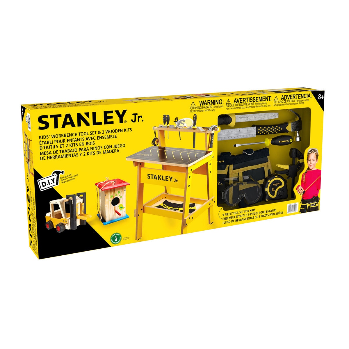 Stanley Jr Kids Workbench Tool Set & 2 Wooden Kits (8+ Years) GOODS Costco UK