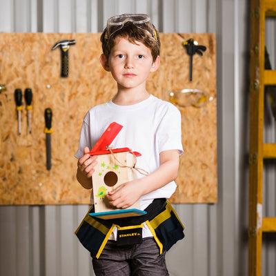Stanley Jr Kinderwerkbank Werkzeugset & 2 Holzbausätze (8+ Jahre)