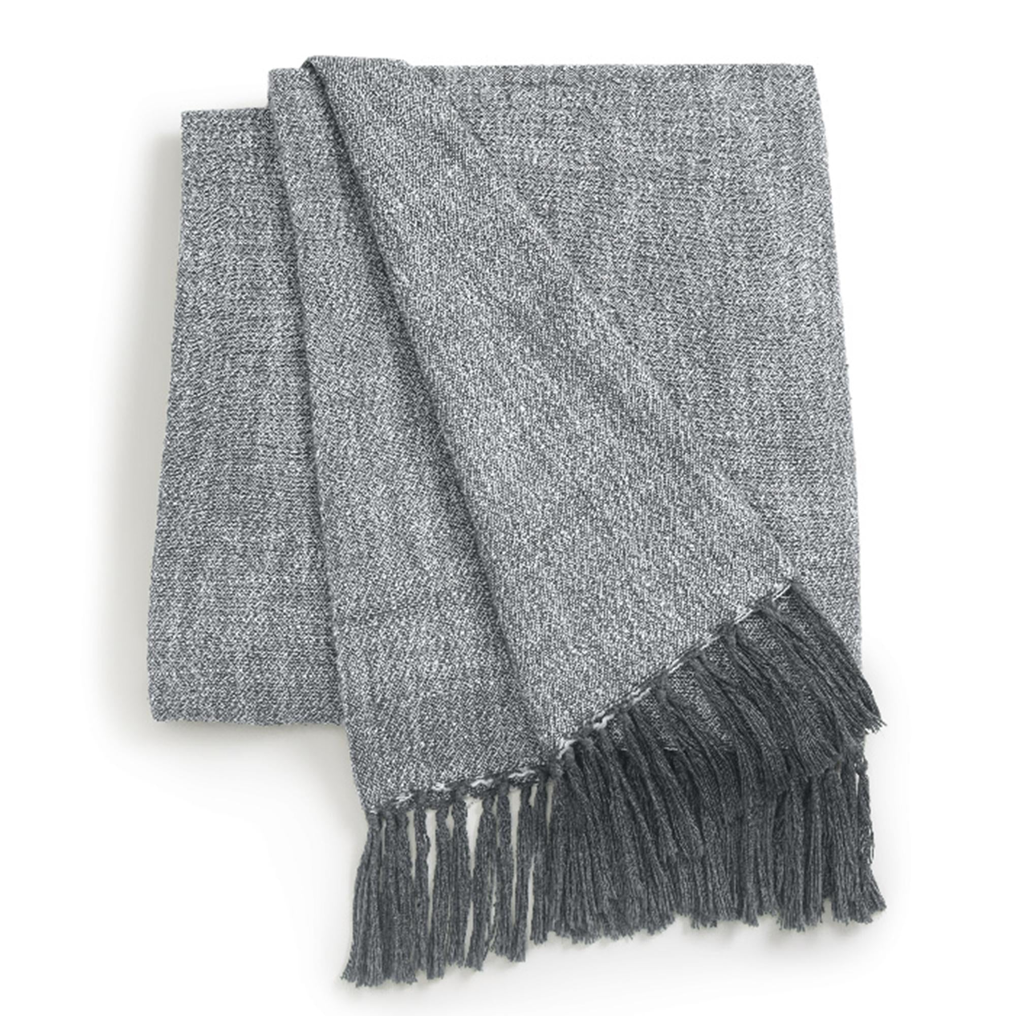 Habitat Grey Recycled Throw 150x200 GOODS Sainsburys   