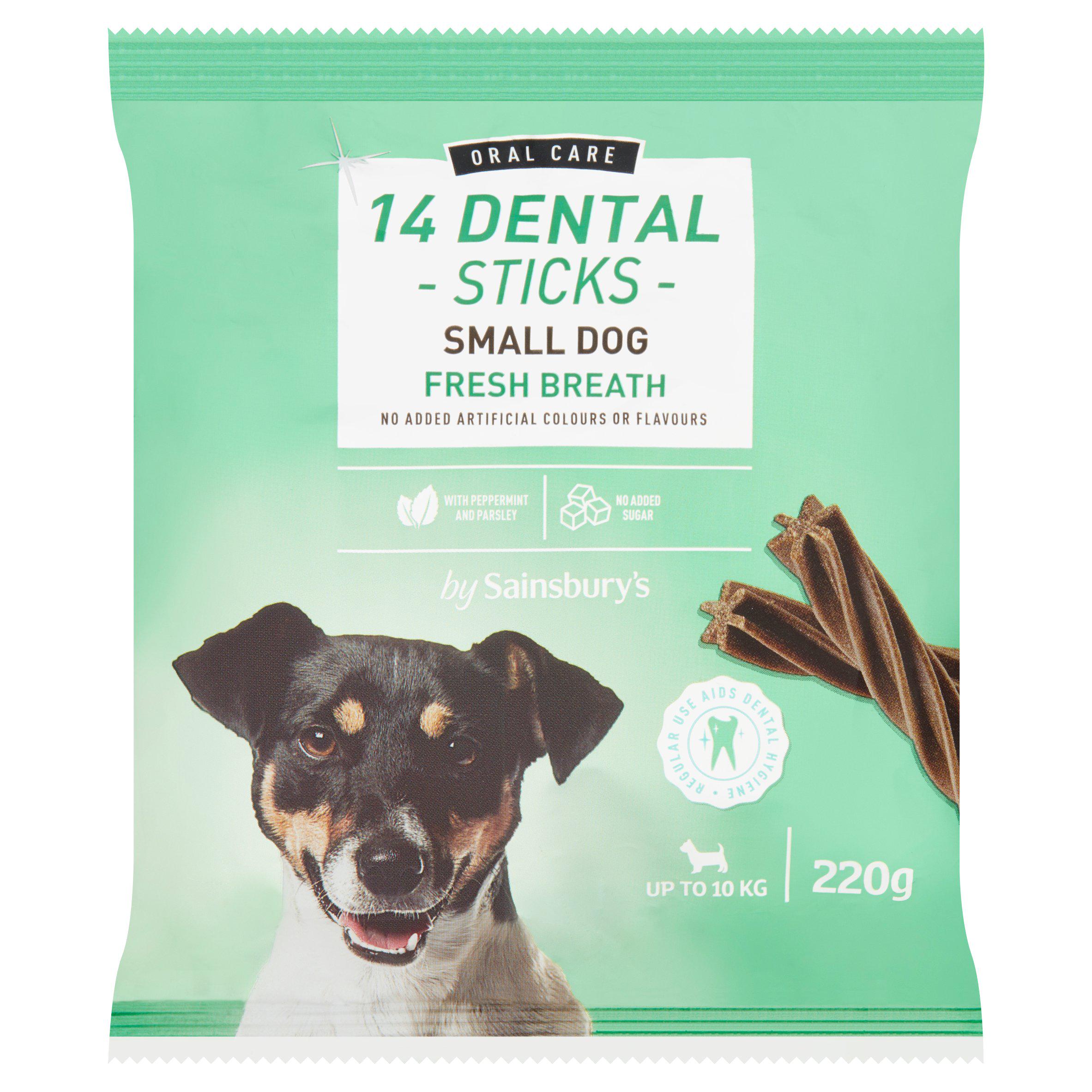 Sainsbury's Fresh Breath Dental Sticks for Small Dogs x14 220g Dog Food & Accessories Sainsburys   