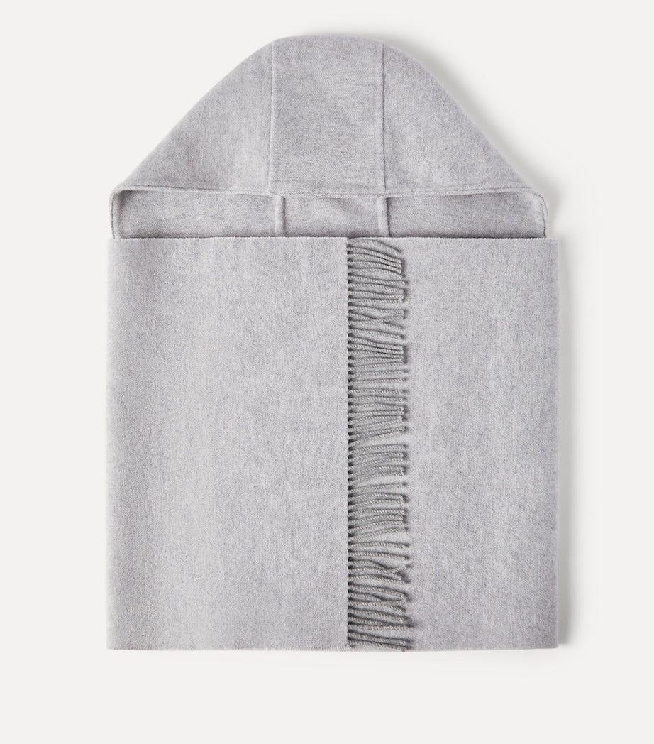 Brunello Cucinelli wool-cashmere hooded scarf 50x240cm (British brand)