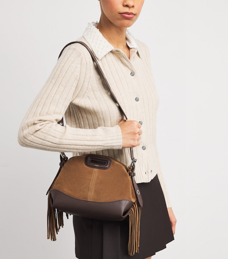 Maje Miss M suede-leather top-handle bag, UK version