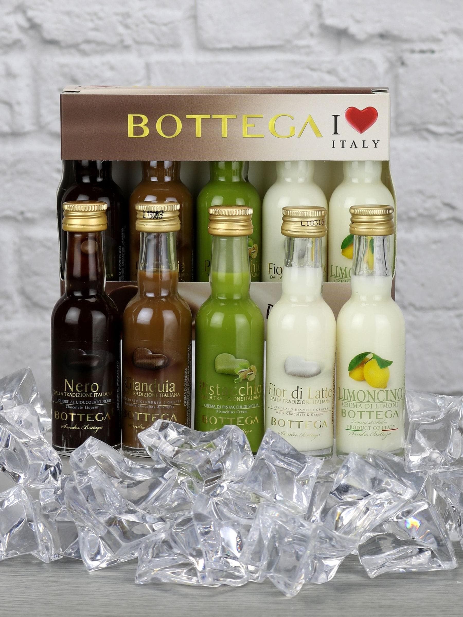 Bottega mini cream liqueurs gift set 5x 50ml, UK version