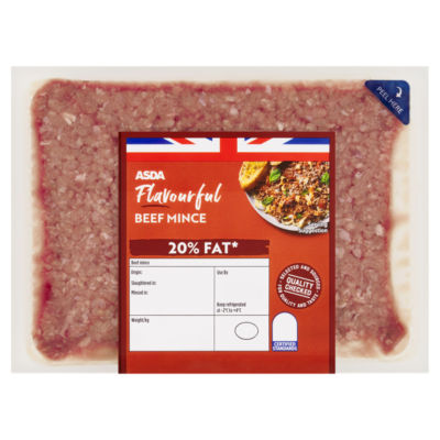 ASDA Beef Mince 20% Fat 500g - British product