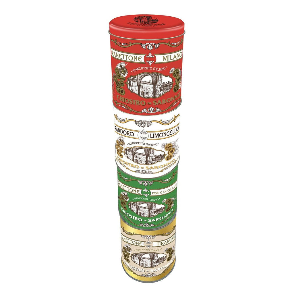 Lazzaroni Chiostro Di Saronno Assorted Mini Panettone Gift Tower, 400g (4 Pack)