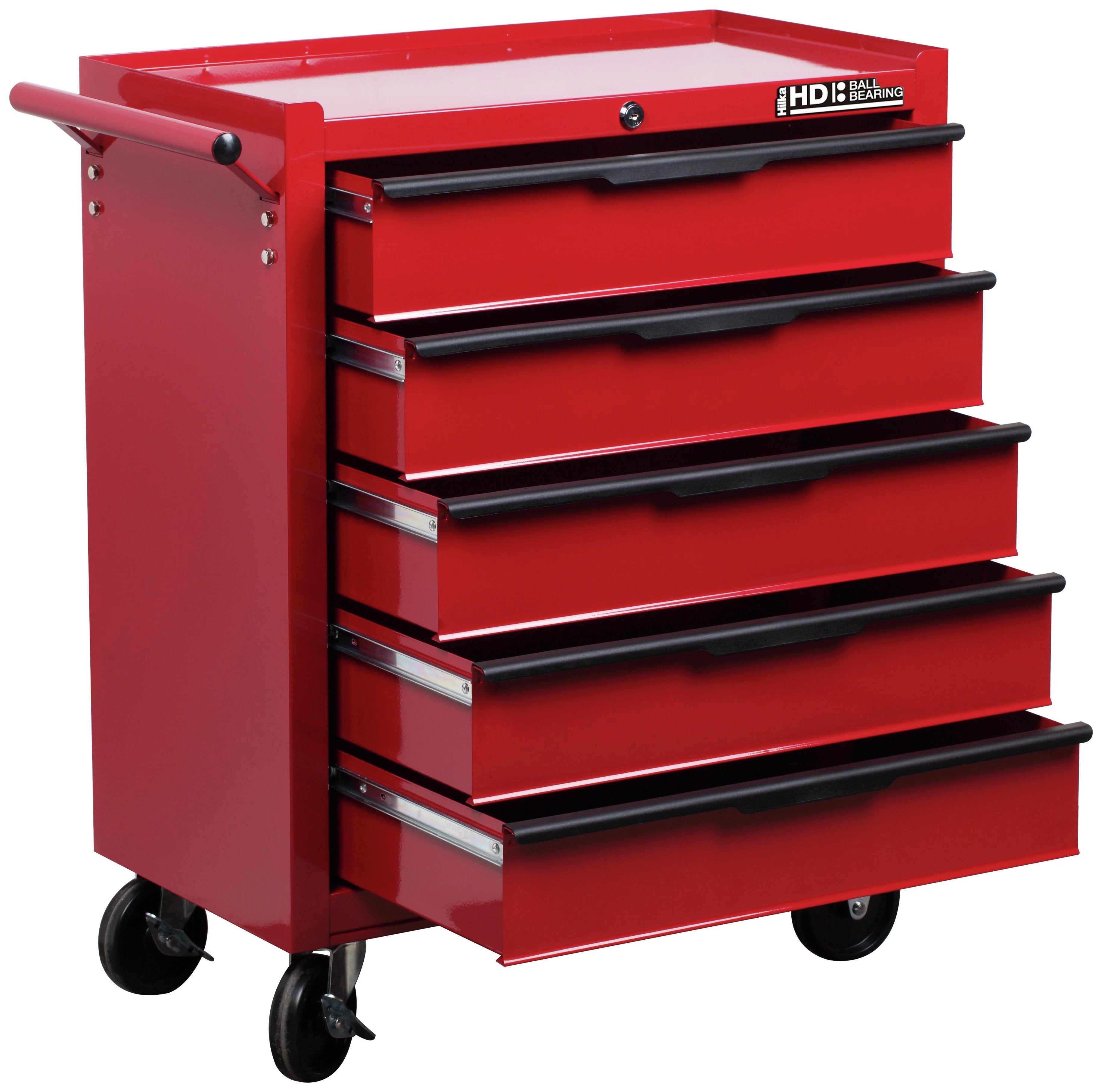 Hilka 5 drawer tool trolley steel cabinet 22kg, UK version
