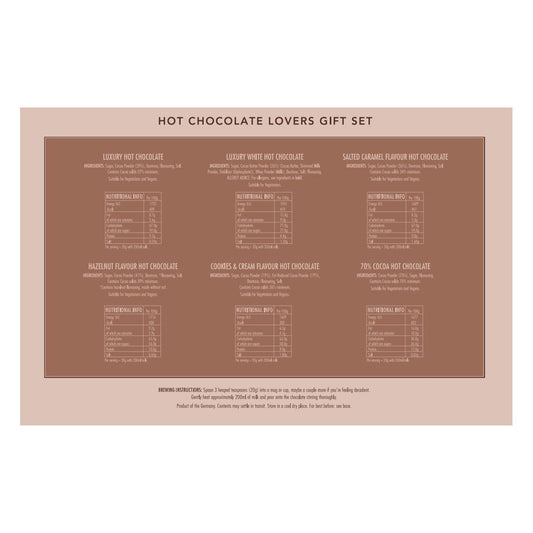 Whittard of Chelsea Hot Chocolate Lovers Gift Set, 6 x 140g