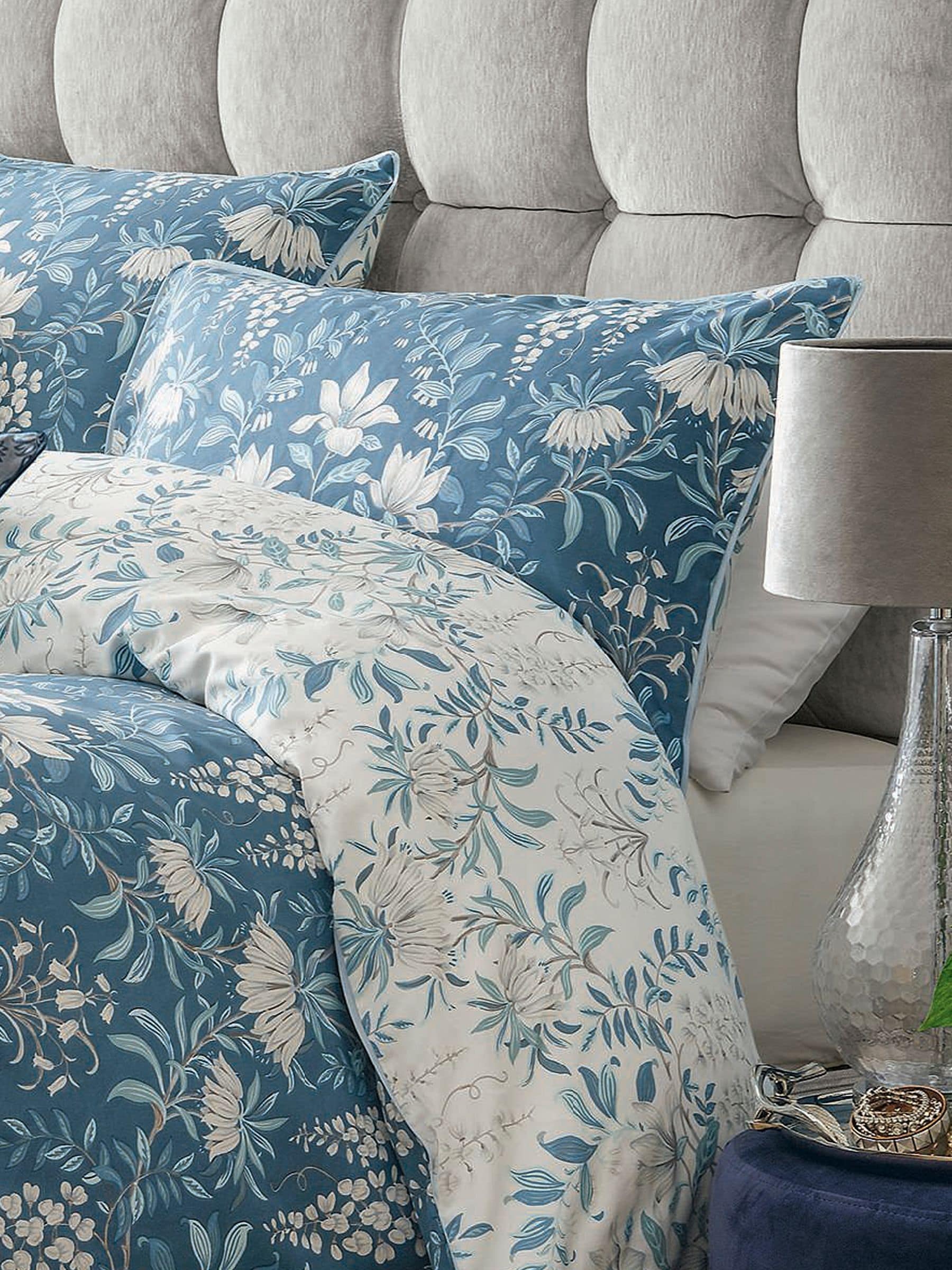 Laura Ashley Blue Seaspray Parterre reversible duvet cover and pillowcase set, UK version