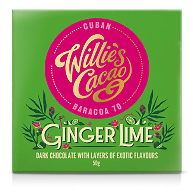 Willie's Cacao Dark Chocolate with Ginger Lime   50g