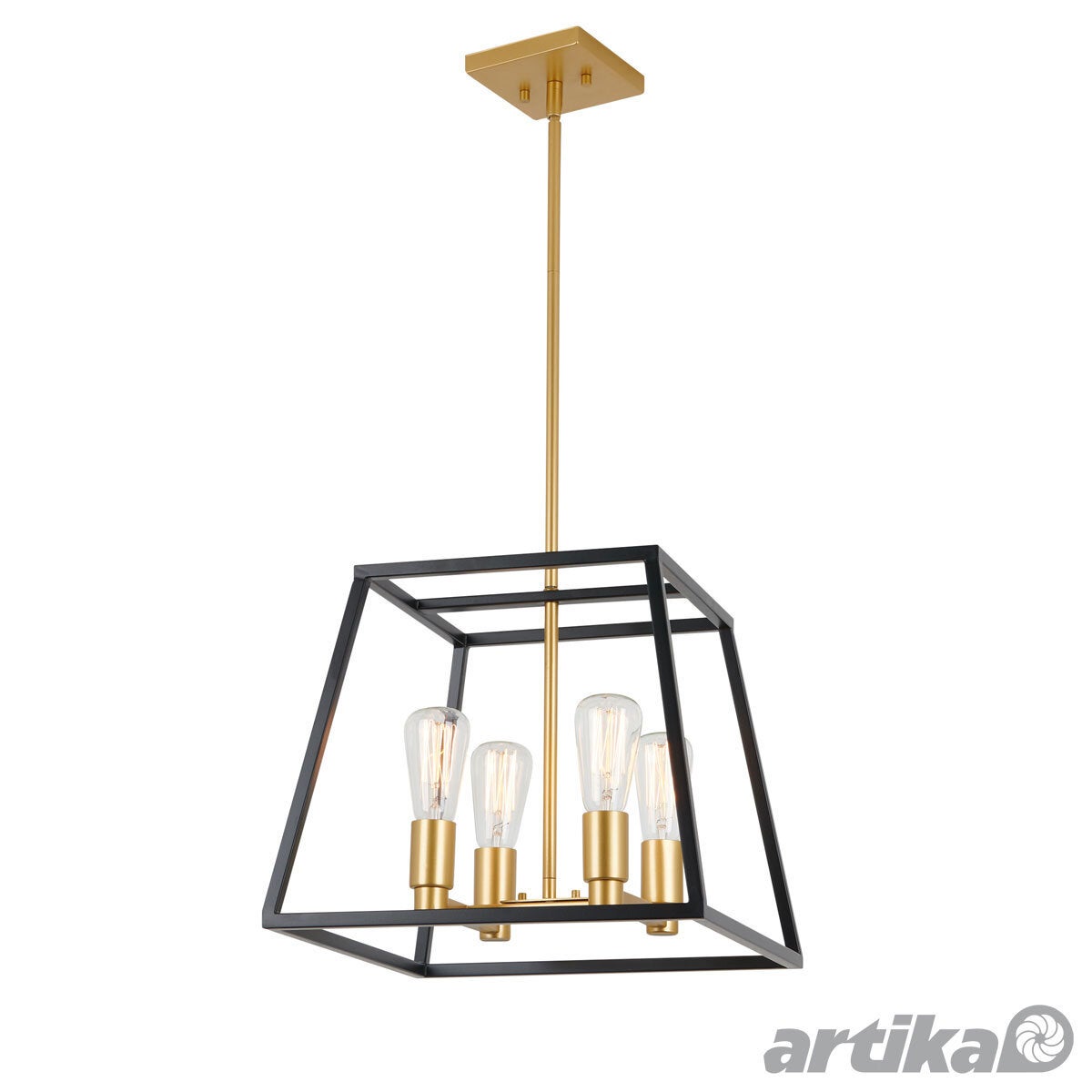 Artika Carter Square chandelier black and gold (British brand)