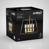 Artika Carter Square chandelier black and gold (British brand)