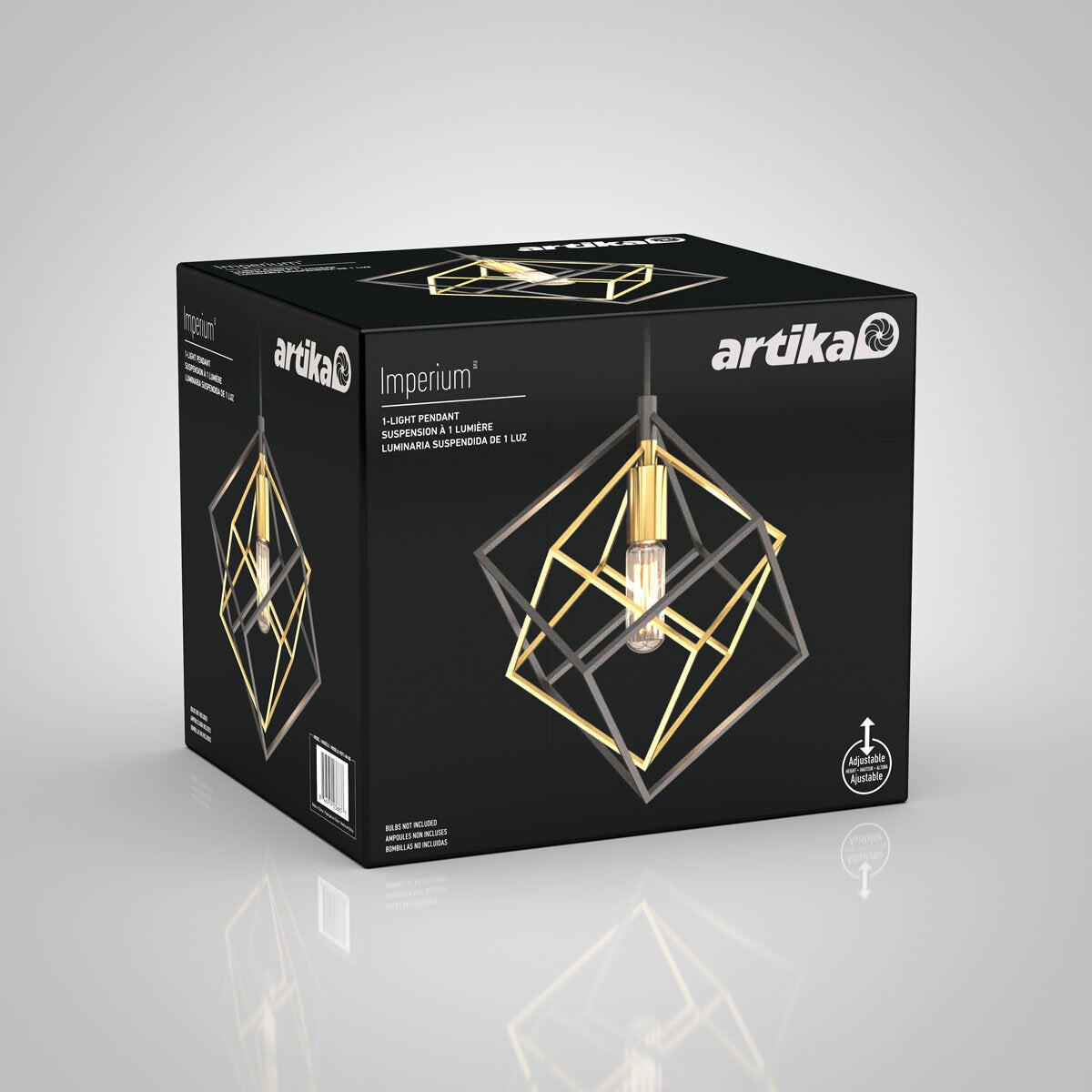 Artika Imperium pendant light in black and gold (British brand)
