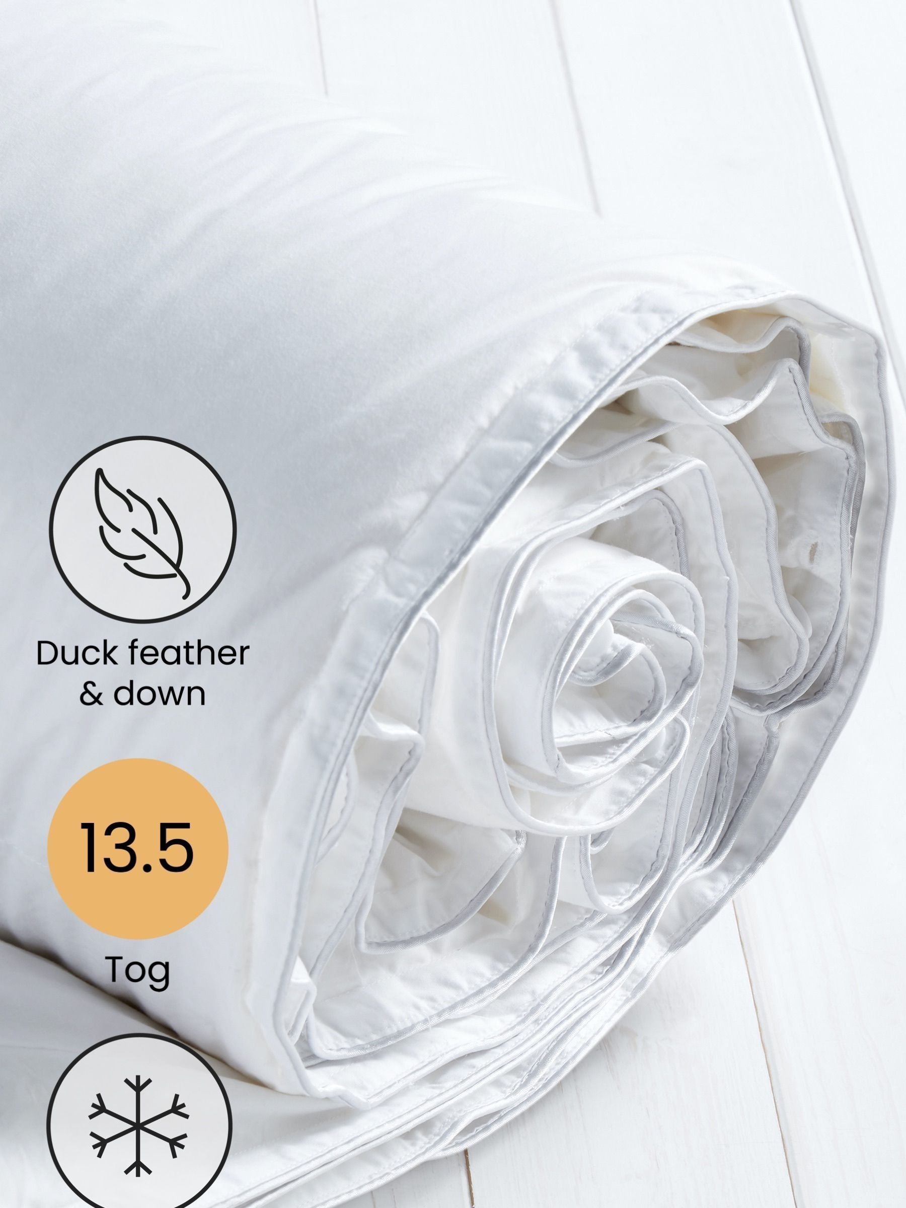 Duck feather and down 13.5 tog duvet - British product