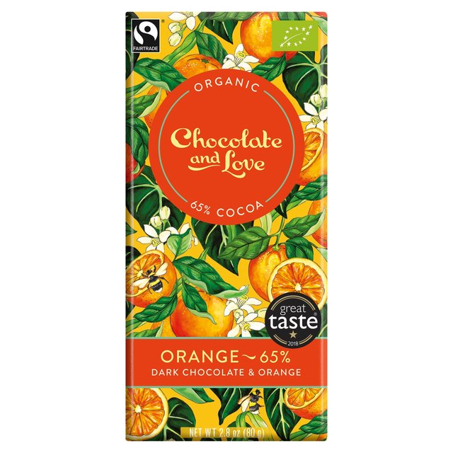 Chocolate and Love Fairtrade Organic Orange 65% Dark Chocolate   80g GOODS M&S   