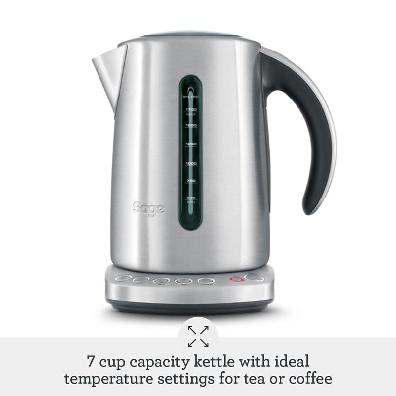 Sage Smart Kettle Luxe 1.7L cordless kettle in silver - British product